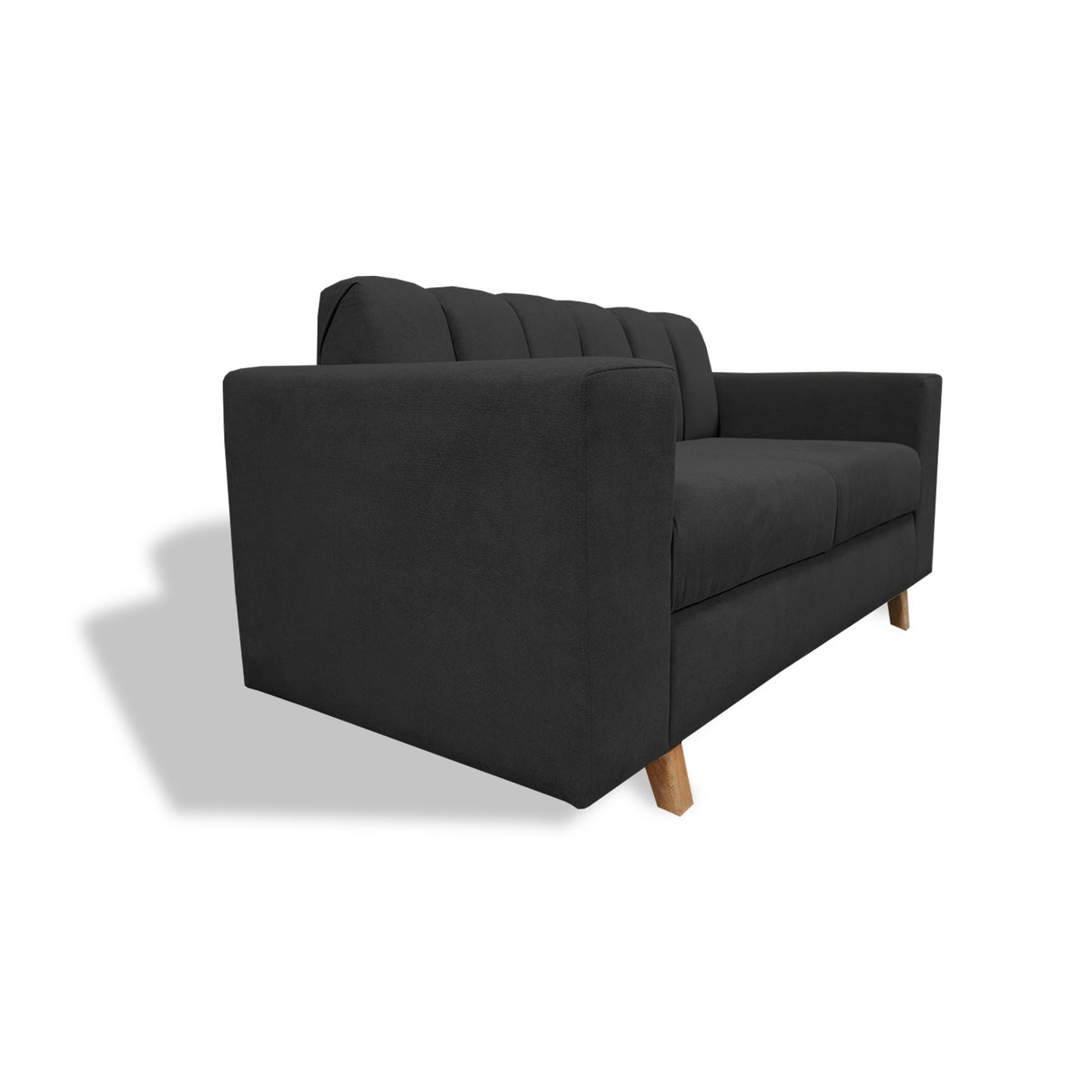 Sofá Noah Negro 150x85cm de Dos Puestos Reclinable Antifluido y sin Apoya Brazos - SOFAS Y POLTRONAS | Bylmo