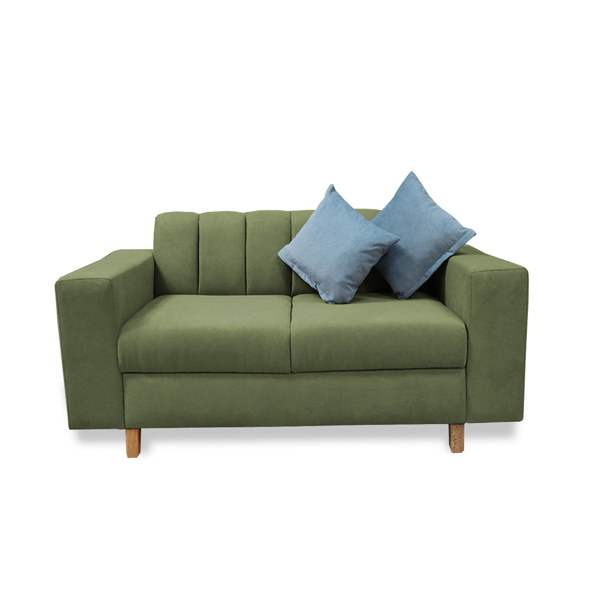 Sofá Noah Verde 150x85cm de Dos Puestos Reclinable Antifluido y sin Apoya Brazos - SOFAS Y POLTRONAS | Bylmo