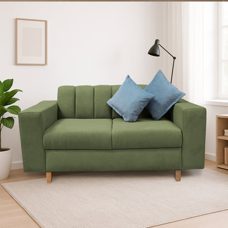 Sofá Noah Verde 150x85cm de Dos Puestos Reclinable Antifluido y sin Apoya Brazos - SOFAS Y POLTRONAS | Bylmo