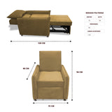 Silla Multipropósito Napoli Camel 75x94cm de Un Puesto Reclinable Antifluido y sin Apoya Brazos - SOFAS Y POLTRONAS | Bylmo