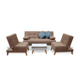 Sala Clic Clac Camel 180x94cm de Cinco Puestos Reclinable Antifluido y sin Apoya Brazos - SOFAS Y POLTRONAS | Bylmo