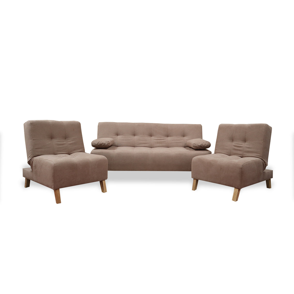 Sala Clic Clac Camel 180x94cm de Cinco Puestos Reclinable Antifluido y sin Apoya Brazos - SOFAS Y POLTRONAS | Bylmo