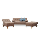 Sala Clic Clac Camel 180x94cm de Cinco Puestos Reclinable Antifluido y sin Apoya Brazos - SOFAS Y POLTRONAS | Bylmo