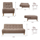 Sala Clic Clac Camel 180x94cm de Cinco Puestos Reclinable Antifluido y sin Apoya Brazos - SOFAS Y POLTRONAS | Bylmo