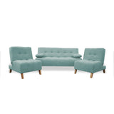 Sala Clic Clac Menta 180x94cm de Cinco Puestos Reclinable Antifluido y sin Apoya Brazos - SOFAS Y POLTRONAS | Bylmo