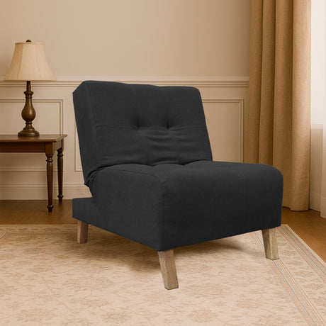 Poltrona Egli Negro 70x94cm de Un Puesto Reclinable Antifluido y sin Apoya Brazos - SOFAS Y POLTRONAS | Bylmo