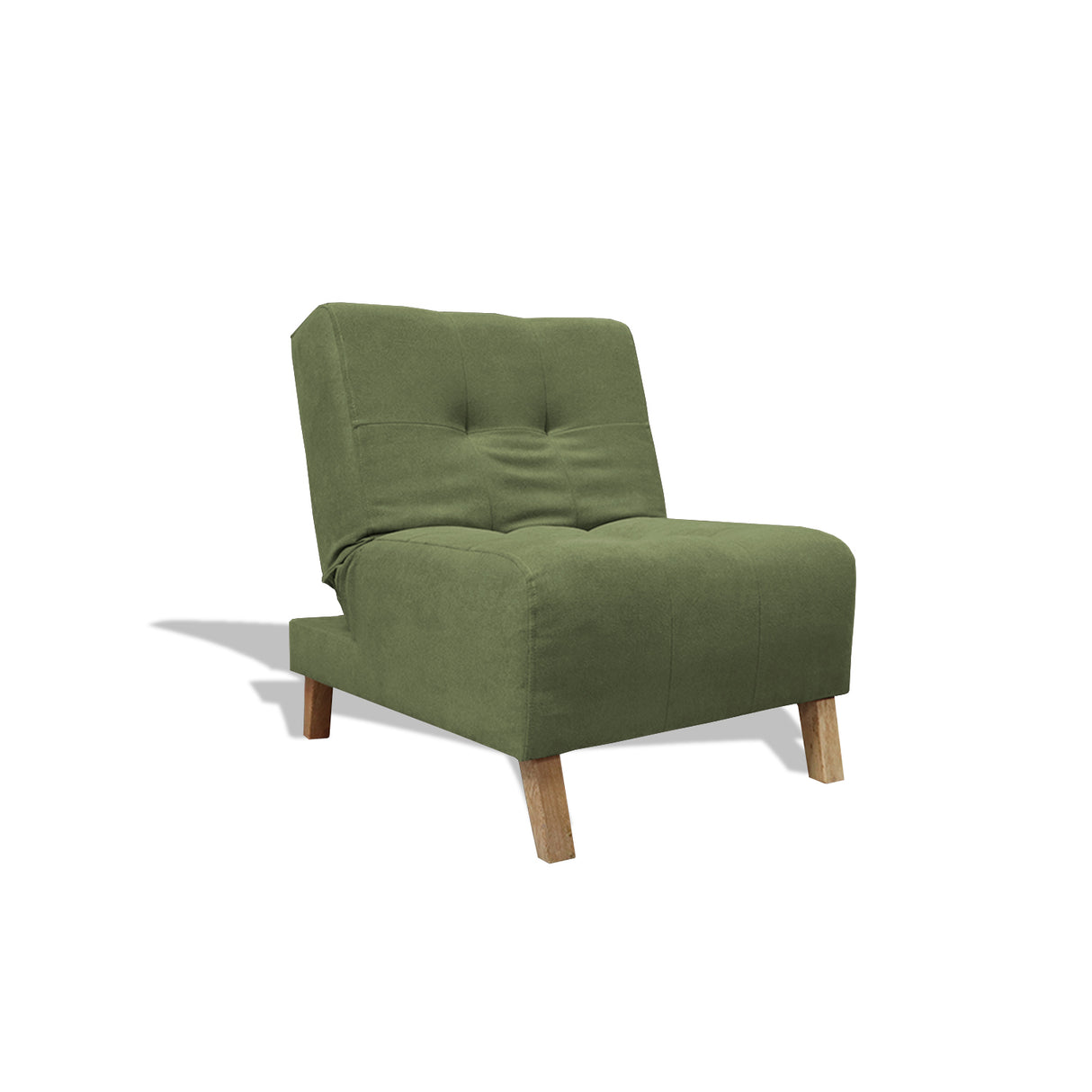 Poltrona Egli Verde 70x94cm de Un Puesto Reclinable Antifluido y sin Apoya Brazos - SOFAS Y POLTRONAS | Bylmo