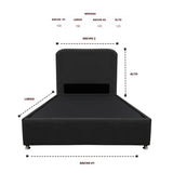 Combo Base Cama y Cabecero Comfort Negro para Cama Sencilla 100 X 190 Cm con Patas - CAMAS | Bylmo