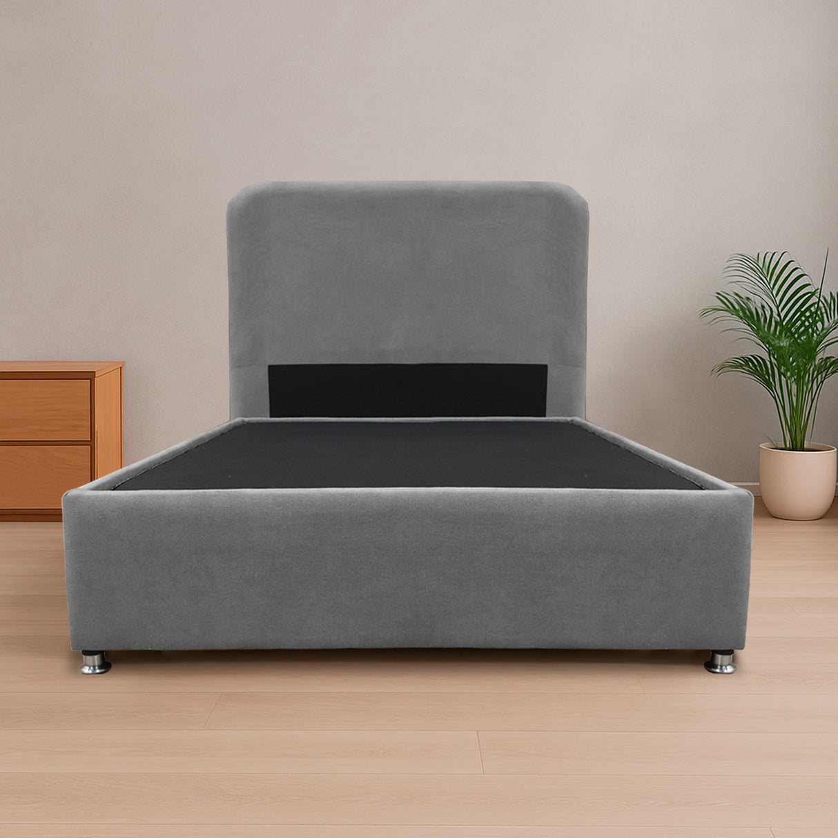 Combo Base Cama y Cabecero Comfort Gris para Cama Semidoble 120 X 190 Cm con Patas - CAMAS | Bylmo