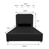 Combo Base Cama y Cabecero Comfort Negro para Cama Semidoble 120 X 190 Cm con Patas - CAMAS | Bylmo