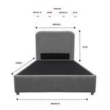 Combo Base Cama y Cabecero Comfort Gris para Cama Doble 140 X 190 Cm con Patas - CAMAS | Bylmo