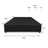 Base Cama Graf Negro para Cama Sencilla 100 X 190 Cm con Patas - CAMAS | Bylmo
