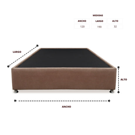 Base Cama Graf Camel para Cama Semidoble 120 X 190 Cm con Patas - CAMAS | Bylmo