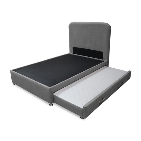 Combo Cama Tarima Nido y Cabecero Comfort Gris para Cama Sencilla 100 X 190 Cm con Patas - CAMAS | Bylmo