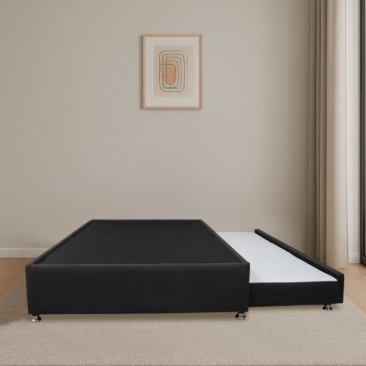 Cama Tarima Nido Comfort Negro para Cama Semidoble 120 X 190 Cm con Patas - CAMAS | Bylmo