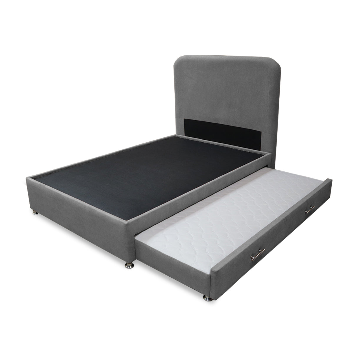 Combo Cama Tarima Nido y Cabecero Comfort Gris para Cama Doble 140 X 190 Cm con Patas - CAMAS | Bylmo