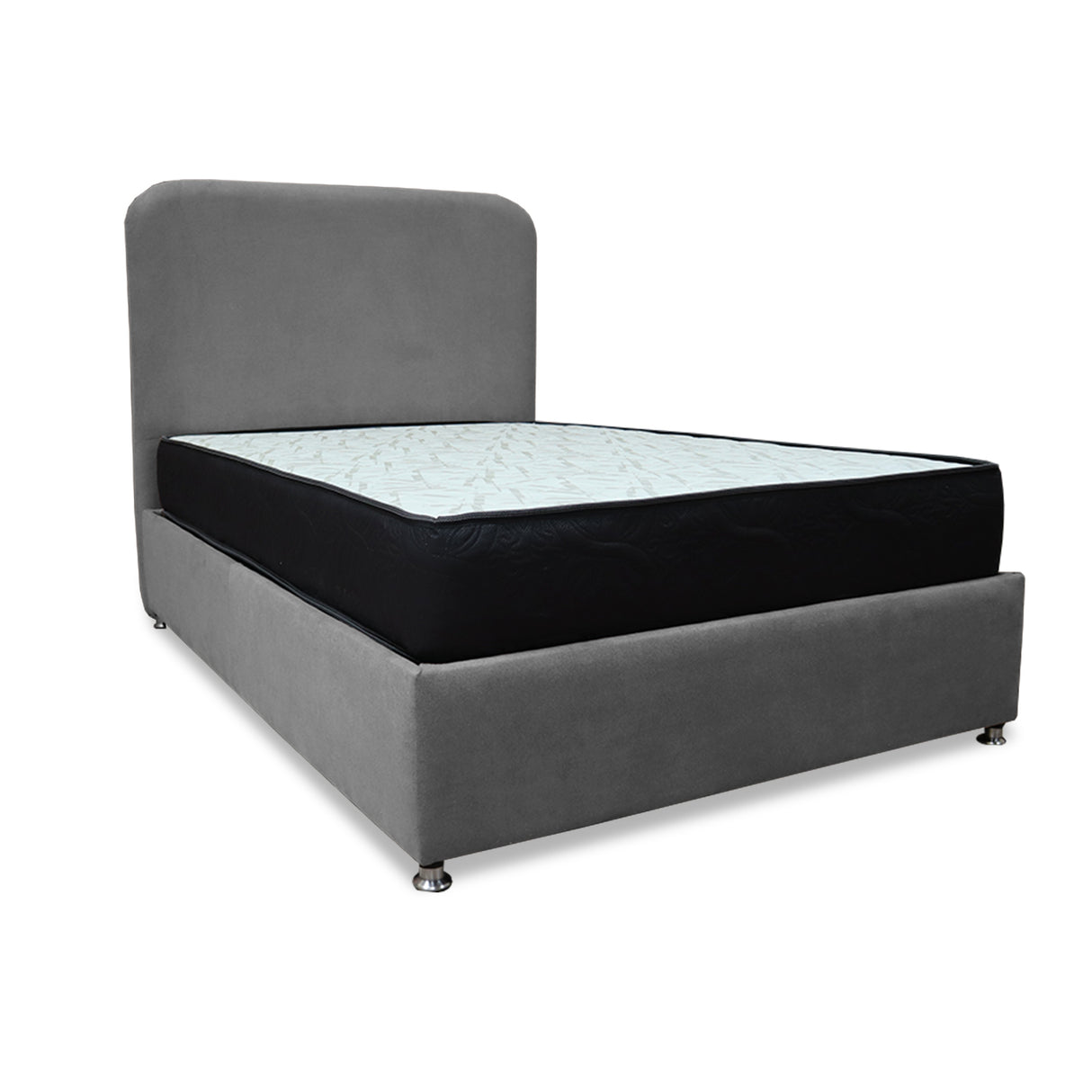 Combo Base Cama y Colchón Comfort Gris para Cama Sencilla 100 X 190 Cm con Patas - CAMAS | Bylmo