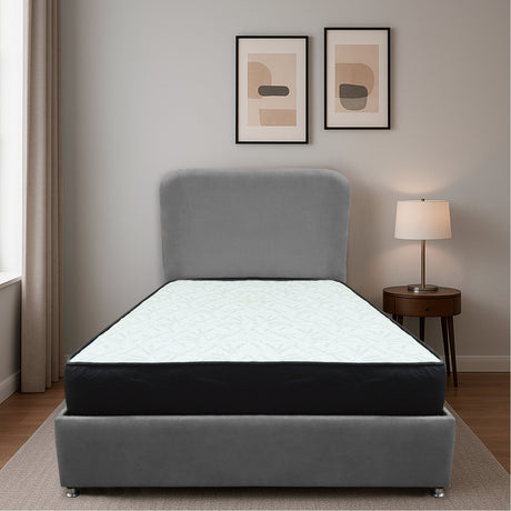 Combo Base Cama y Colchón Comfort Gris para Cama Doble 140 X 190 Cm con Patas - CAMAS | Bylmo