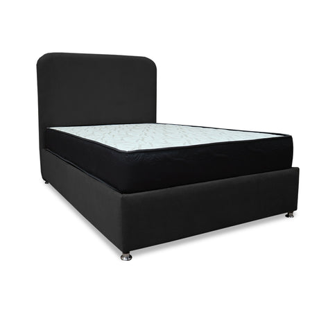 Combo Base Cama y Colchón Comfort Negro para Cama Doble 140 X 190 Cm con Patas - CAMAS | Bylmo