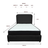 Combo Base Cama y Colchón Comfort Negro para Cama Doble 140 X 190 Cm con Patas - CAMAS | Bylmo