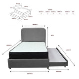 Combo Cama Tarima y Colchón Comfort Gris para Cama Sencilla 100 X 190 Cm con Patas - CAMAS | Bylmo