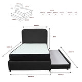 Combo Cama Tarima y Colchón Comfort Negro para Cama Sencilla 100 X 190 Cm con Patas - CAMAS | Bylmo