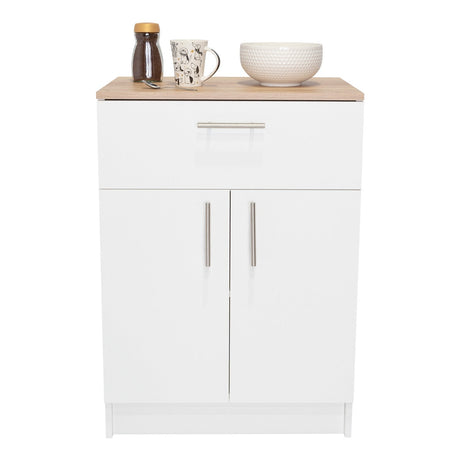 Organizador de Cocina Mayorca Blanco y Duna 60x85.1cm con un Entrepaño y con Dos Comportamientos - BARRAS Y MUEBLES AUXILIARES | Bylmo
