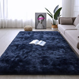 Alfombra de Peluche Rectangular Azul Petróleo 150x200cm Fondo Entero Suave Antideslizante para Sala De Estar - TAPETES Y ALFOMBRAS | Bylmo