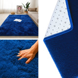 Alfombra de Peluche Rectangular Azul Rey 150x200cm Fondo Entero Suave Antideslizante para Sala De Estar - TAPETES Y ALFOMBRAS | Bylmo