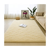 Alfombra de Peluche Rectangular Beige Claro 150x200cm Fondo Entero Suave Antideslizante para Sala De Estar - TAPETES Y ALFOMBRAS | Bylmo