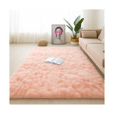Alfombra de Peluche Rectangular Rosa 150x200cm Fondo Entero Suave Antideslizante para Sala De Estar - TAPETES Y ALFOMBRAS | Bylmo