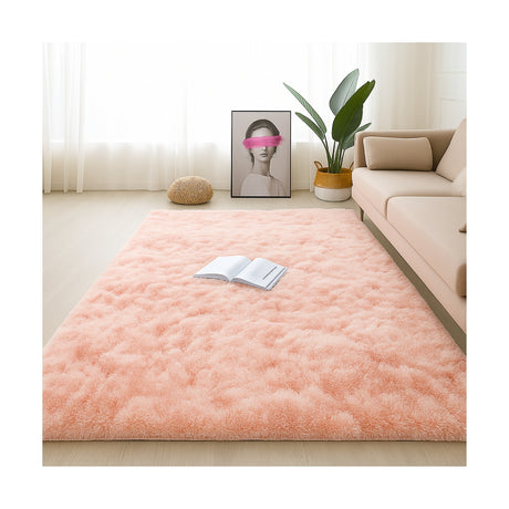 Alfombra de Peluche Rectangular Rosa 150x200cm Fondo Entero Suave Antideslizante para Sala De Estar - TAPETES Y ALFOMBRAS | Bylmo