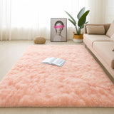 Alfombra de Peluche Rectangular Rosa 150x200cm Fondo Entero Suave Antideslizante para Sala De Estar - TAPETES Y ALFOMBRAS | Bylmo
