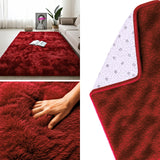 Alfombra de Peluche Rectangular Rojo 150x200cm Fondo Entero Suave Antideslizante para Sala De Estar - TAPETES Y ALFOMBRAS | Bylmo