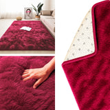 Alfombra de Peluche Rectangular Fucsia 150x200cm Fondo Entero Suave Antideslizante para Sala De Estar - TAPETES Y ALFOMBRAS | Bylmo