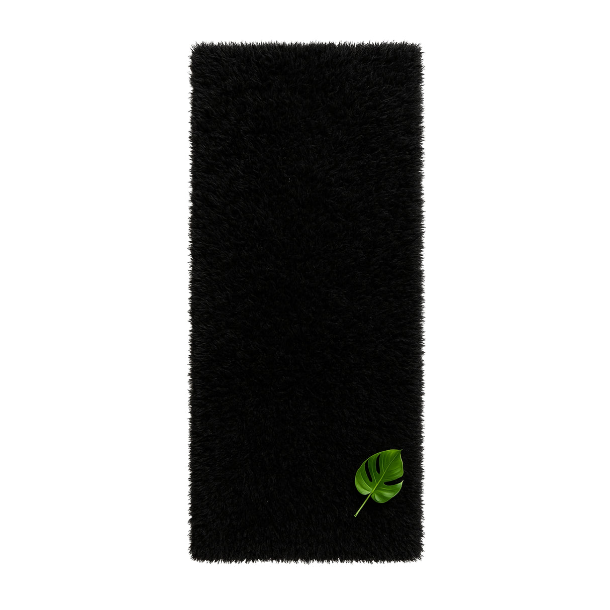 Alfombra de Peluche Rectangular Negro 60x150cm Fondo Entero Suave Antideslizante para Dormitorio - TAPETES Y ALFOMBRAS | Bylmo