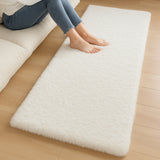Alfombra de Peluche Rectangular Blanco 60x150cm Fondo Entero Suave Antideslizante para Dormitorio - TAPETES Y ALFOMBRAS | Bylmo