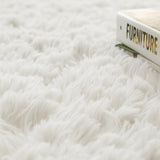 Alfombra de Peluche Rectangular Blanco 60x150cm Fondo Entero Suave Antideslizante para Dormitorio - TAPETES Y ALFOMBRAS | Bylmo
