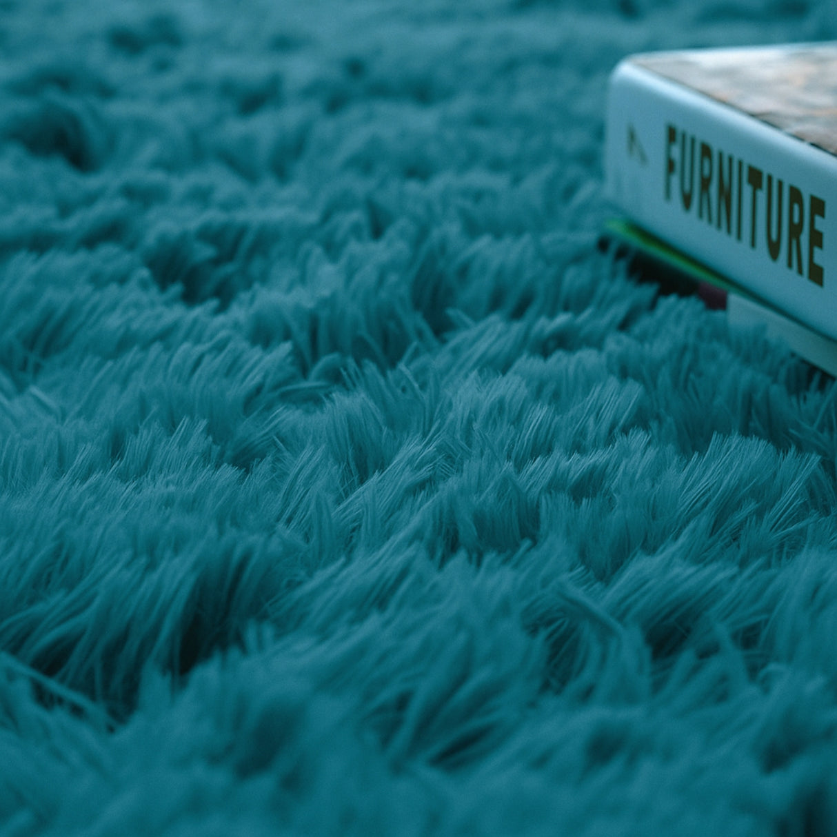 Alfombra de Peluche Rectangular Turquesa 60x150cm Fondo Entero Suave Antideslizante para Dormitorio - TAPETES Y ALFOMBRAS | Bylmo