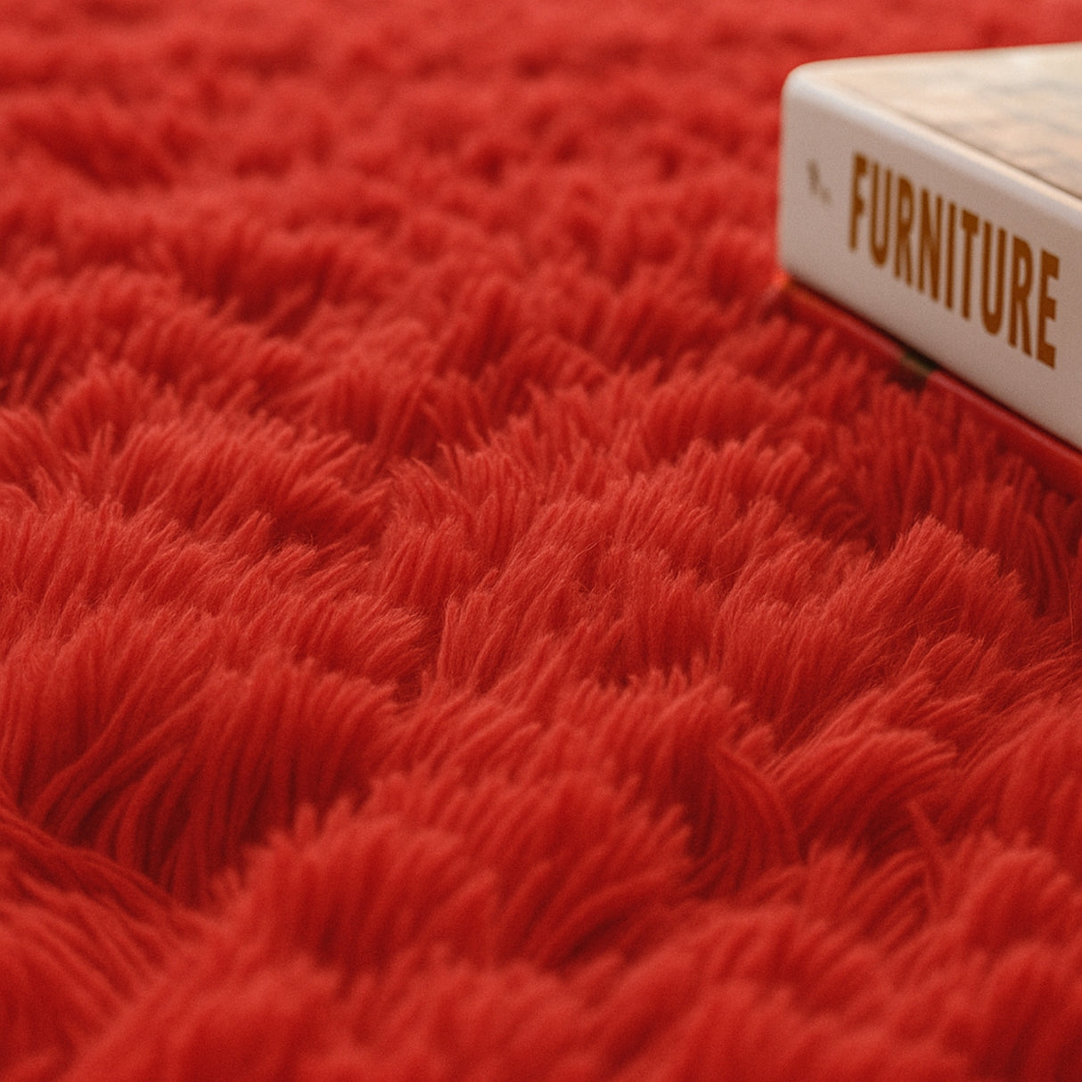 Alfombra de Peluche Rectangular Rojo 60x150cm Fondo Entero Suave Antideslizante para Dormitorio - TAPETES Y ALFOMBRAS | Bylmo