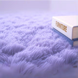 Alfombra de Peluche Rectangular Lila 60x150cm Fondo Entero Suave Antideslizante para Dormitorio