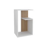 Mesa Auxiliar Everett Blanco Y Fresno 39.8x63.4cm Rectangular con Un Compartimiento - MESAS AUXILIARES | Bylmo