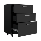 Archivador Wengue 52.8x20.9cm Oficio con Tres Cajones y con Ruedas - ARCHIVADORES | Bylmo