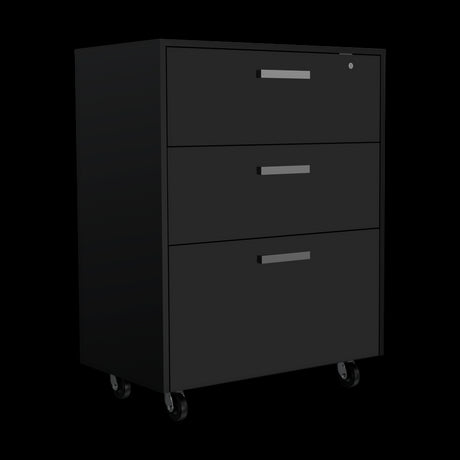 Archivador Wengue 52.8x20.9cm Oficio con Tres Cajones y con Ruedas - ARCHIVADORES | Bylmo