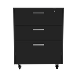 Archivador Wengue 52.8x20.9cm Oficio con Tres Cajones y con Ruedas - ARCHIVADORES | Bylmo