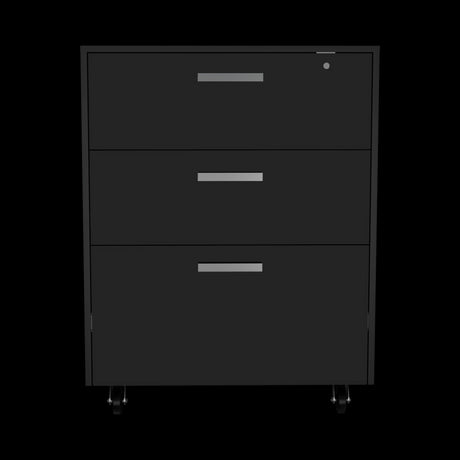 Archivador Wengue 52.8x20.9cm Oficio con Tres Cajones y con Ruedas - ARCHIVADORES | Bylmo