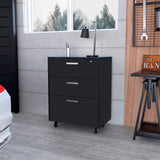 Archivador Wengue 52.8x20.9cm Oficio con Tres Cajones y con Ruedas - ARCHIVADORES | Bylmo