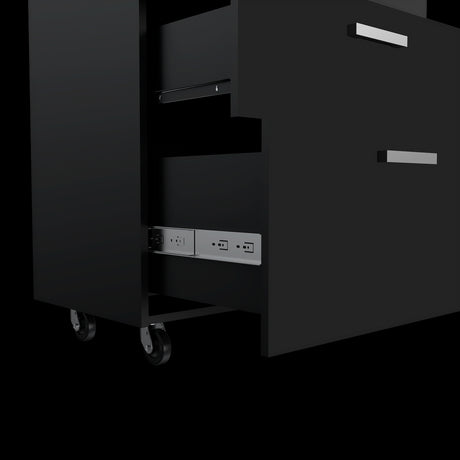 Archivador Wengue 52.8x20.9cm Oficio con Tres Cajones y con Ruedas - ARCHIVADORES | Bylmo