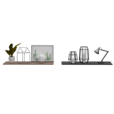 Repisa Wall Z Miel y Plomo 160x1.5cm Rectangular con Dos Entrepaños - REPISAS | Bylmo