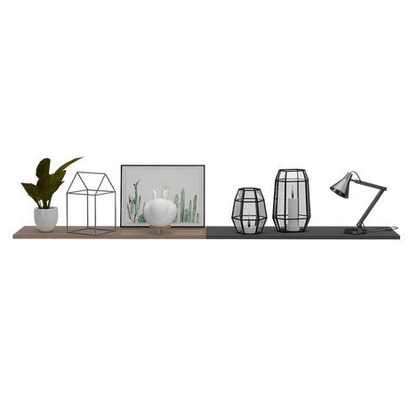 Repisa Wall Z Miel y Plomo 160x1.5cm Rectangular con Dos Entrepaños - REPISAS | Bylmo